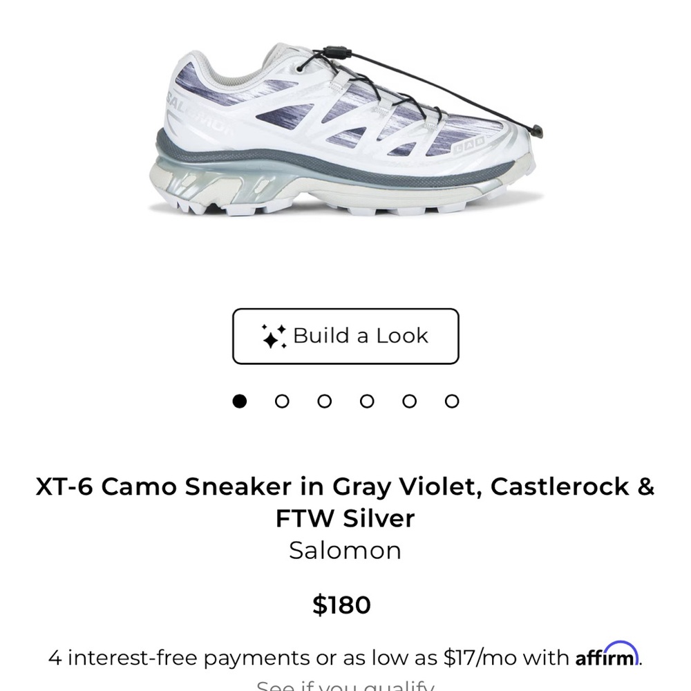 Salomon XT-6 Camo Sneaker in Gray Violet and Silver